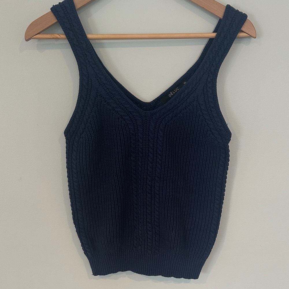 Deluc Midnight Blue Knit Tank Top